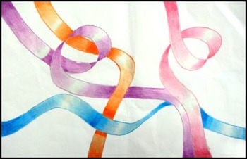350x226 Ribbon Drawing - Ribbon Art Drawing
