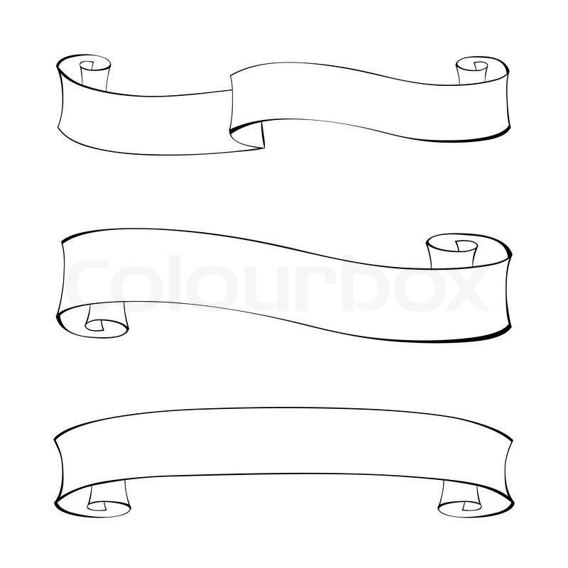 800x800 Black Line Calligraphy Ribbon Frame Stock Vector Colourbox - Ribbon Banner Drawing