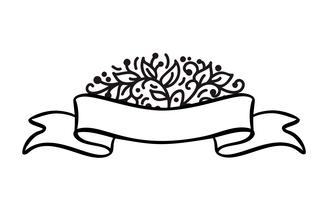 320x200 Outlined Ribbon Banner Free Vector Art - Ribbon Banner Drawing