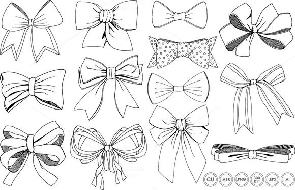 580x373 Huge Collection Of 'ribbon Bow Drawing' Download More Than - Ribbon Bow Drawing