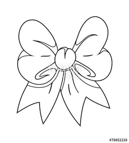 453x500 Retro Ribbon Bow Drawing Stock Image And Royalty Free Vector - Ribbon Bow Drawing