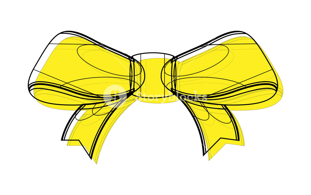 1000x629 Ribbon Bow Drawing Royalty Free Stock Image - Ribbon Bow Drawing