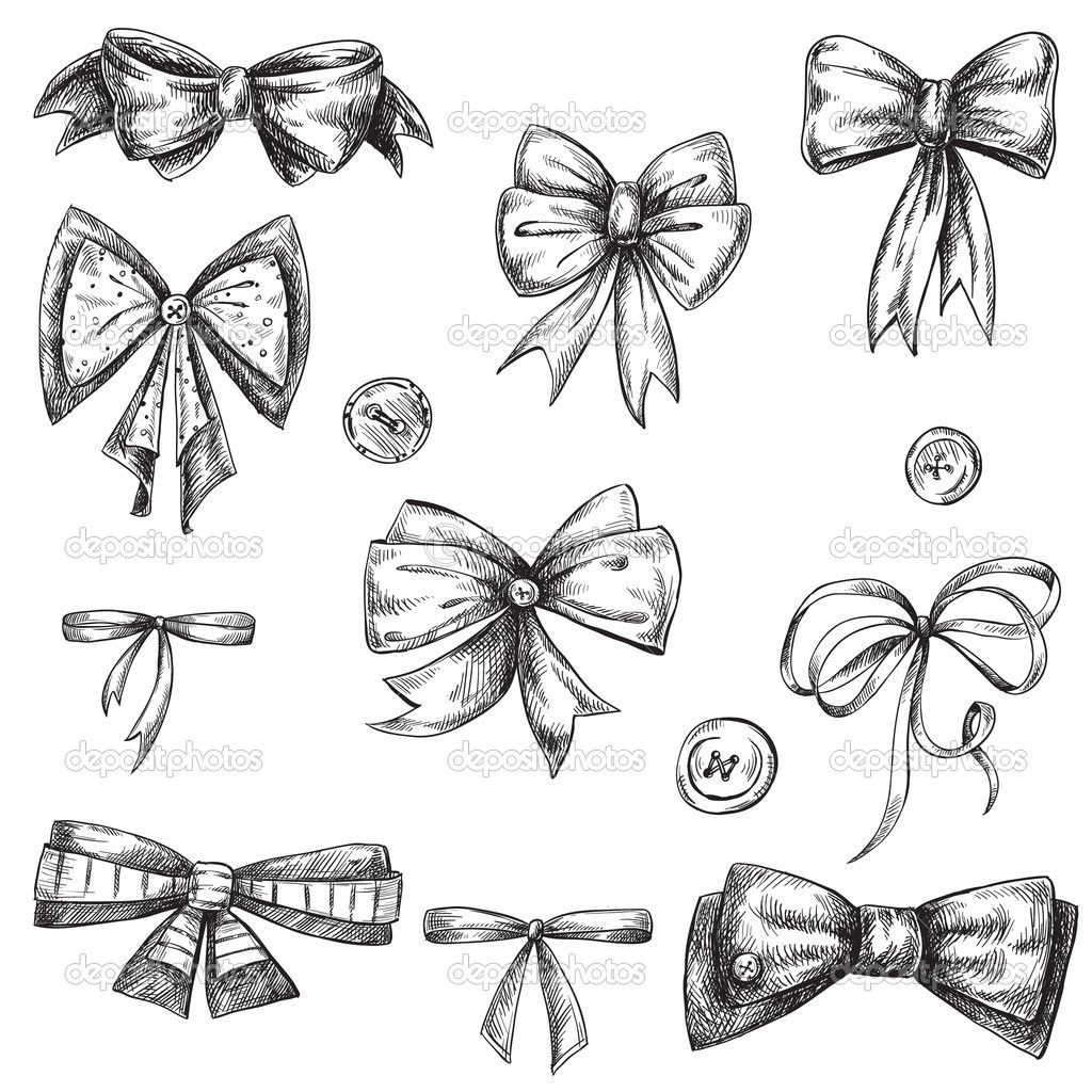 1024x1024 Bow Drawing Ribbon For Free Download - Ribbon Bow Drawing