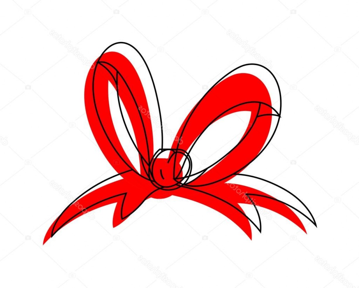 1227x987 stock illustration red ribbon bow drawing lazttweet - Ribbon Bow Drawing