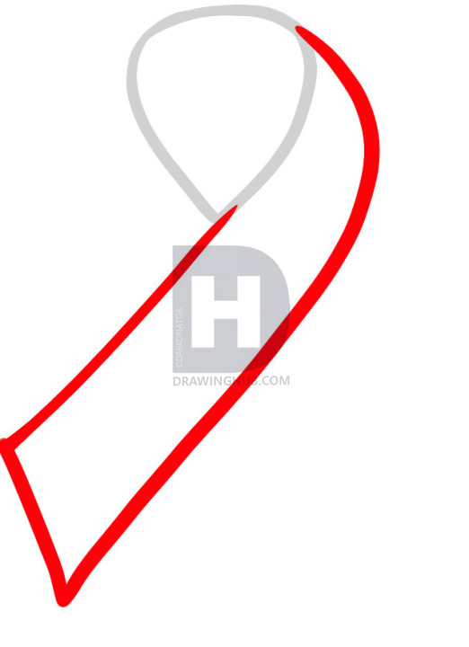 522x720 How To Draw A Cancer Ribbon, Breast Cancer Ribbon, Step - Ribbon Drawing
