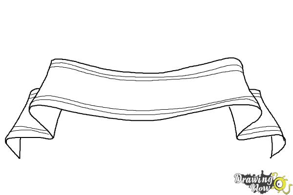 600x400 How To Draw A Ribbon - Ribbon Drawing