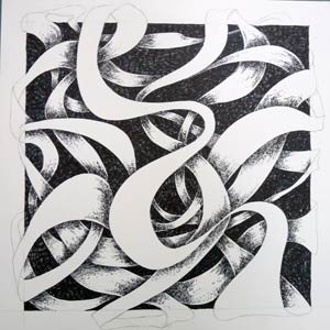 300x300 Ribbon Design Cross Hatching Technique Art Lesson - Ribbon Drawing