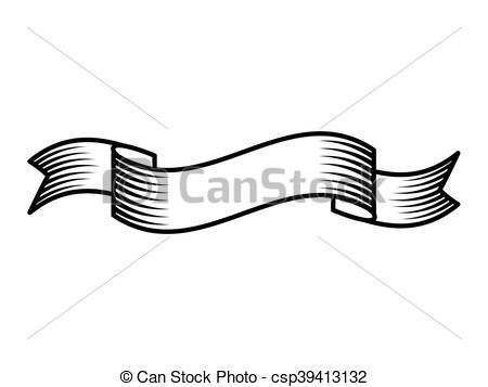 450x357 Ribbon Drawing Tattoo Style Isolated Icon Vector Illustration Design - Ribbon Drawing