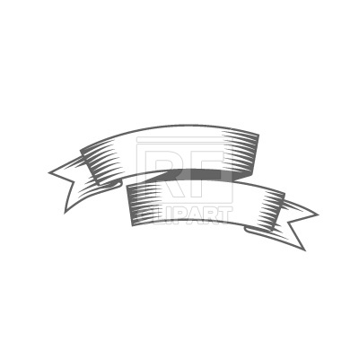 400x400 Ribbon In Drawing Style Vector Image Of Signs, Symbols, Maps - Ribbon Drawing