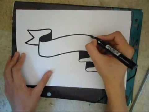 480x360 How To Draw Your Name In A Ribbon - Ribbon Drawing Ideas