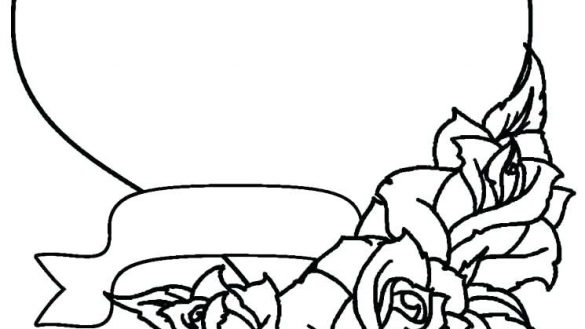 585x329 Unusual Inspiration Ideas Coloring Pictures Of Roses And Hearts - Ribbon Drawing Ideas
