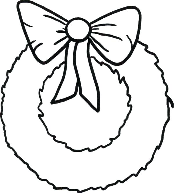 600x663 Coloring Simple Coloring Pages Wreaths With Ribbon Sun Ideas - Ribbon Drawing Ideas