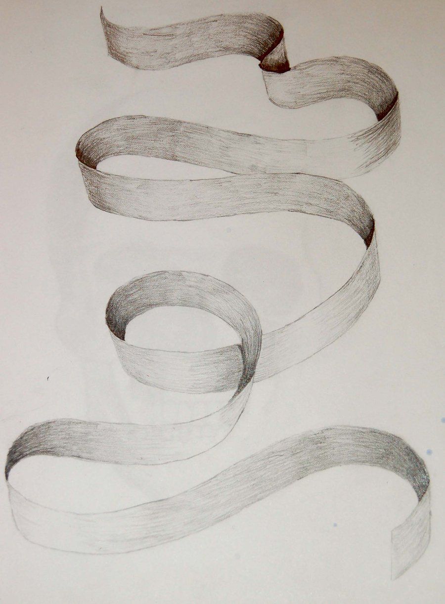 900x1222 Drawing In Art, Drawings - Ribbon Drawing Shading