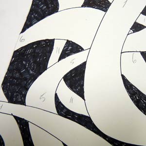 300x300 Ribbon Design Cross Hatching Technique Art Lesson - Ribbon Drawing Shading