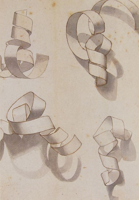 550x791 Paper Curl Fun Shading Activity, Different Than The Geometric - Ribbon Drawing Shading