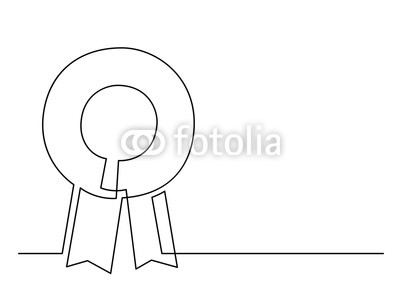 400x283 Continuous Line Drawing Of Ribbon Rosette Buy Photos Ap Images - Ribbon Line Drawing