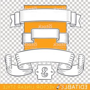 300x300 banners ribbons editable line drawing stock vector illustration gm - Ribbon Line Drawing