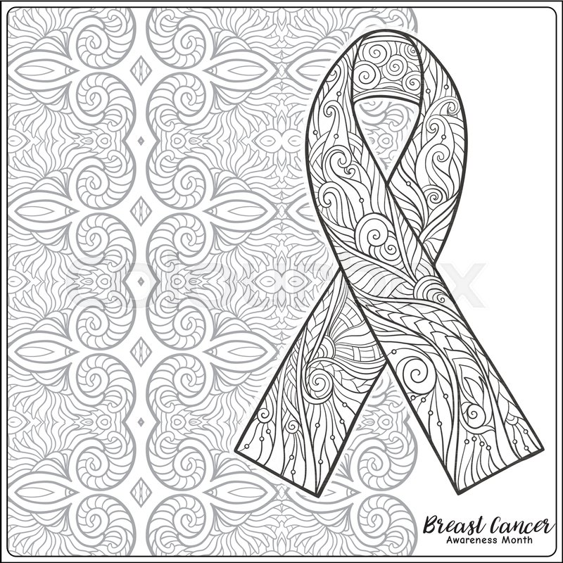 800x800 Breast Cancer Awareness Month Stock Vector Colourbox - Ribbon Outline Drawing