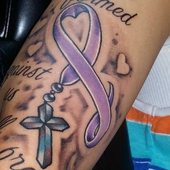 575x575 cool breast cancer ribbon tattoos designs - Ribbon Tattoo Drawings