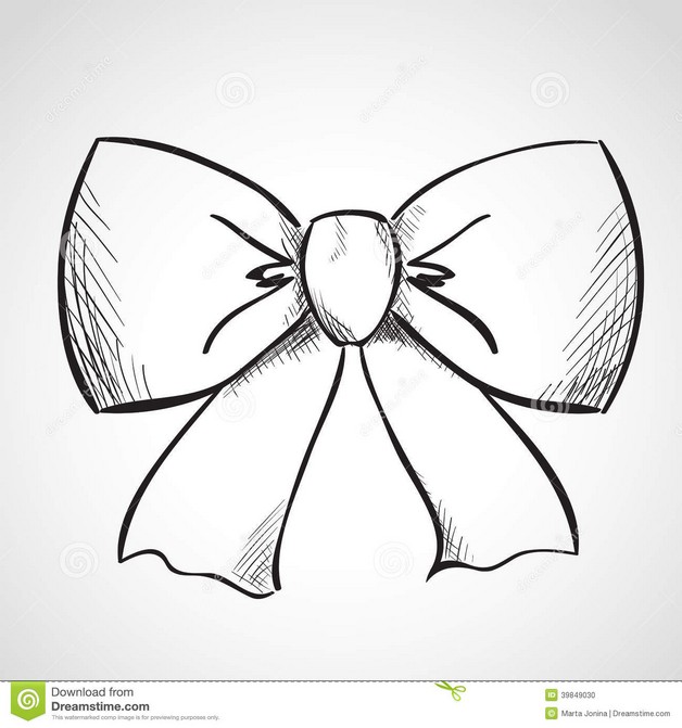 628x671 Ribbon Bow Tattoo Sketch - Ribbon Tattoo Drawings