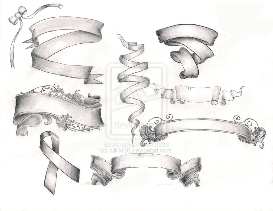 900x696 Ribbon Tattoo Designs - Ribbon Tattoo Drawings