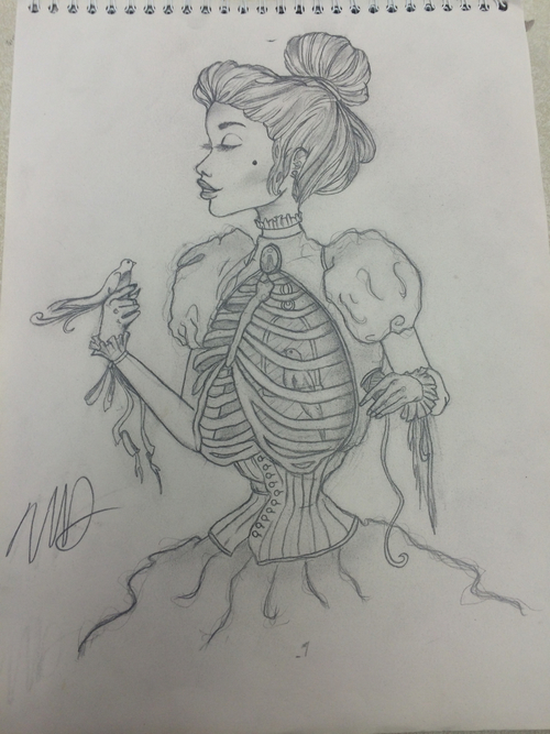 500x667 Drawing - Ribs Drawing