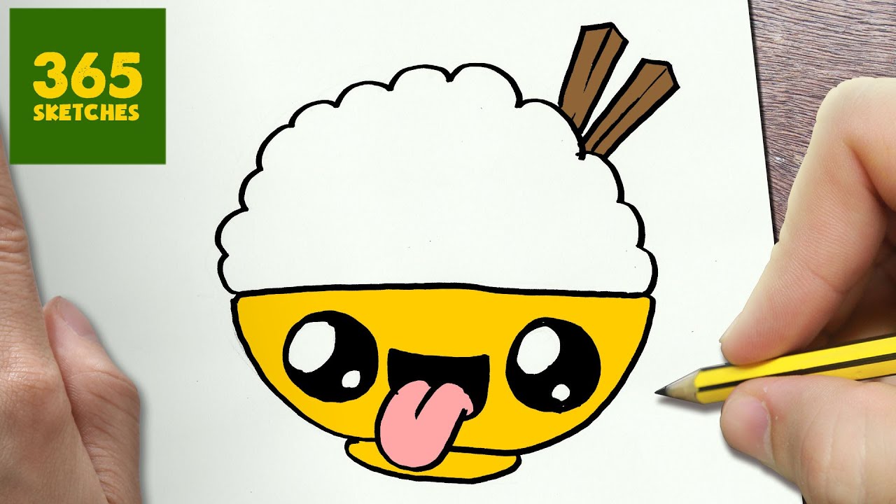 1280x720 how to draw a rice cute, easy step - Rice Drawing
