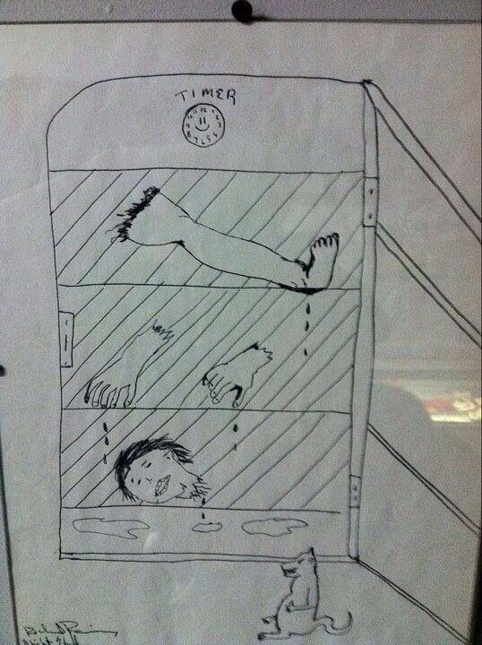 538x720 Richard Ramirez Drawing Of Jeffery Dahmers Fridge Psycho Killer - Richard Ramirez Drawing