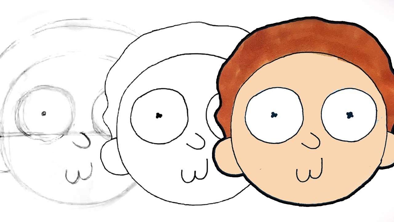 1280x720 How To Draw Morty From Rick And Morty Step - Rick And Morty Drawing