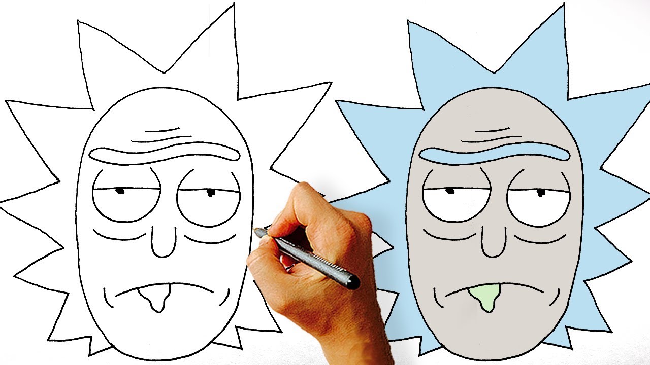 1280x720 How To Draw Rick From Rick And Morty Step - Rick And Morty Drawing