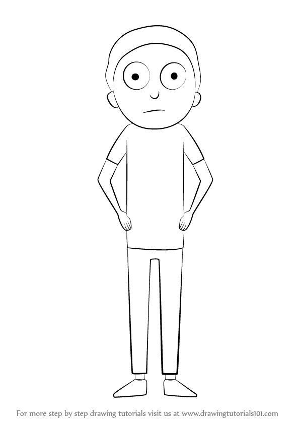 596x842 Learn How To Draw Morty From Rick And Morty - Rick And Morty Drawing