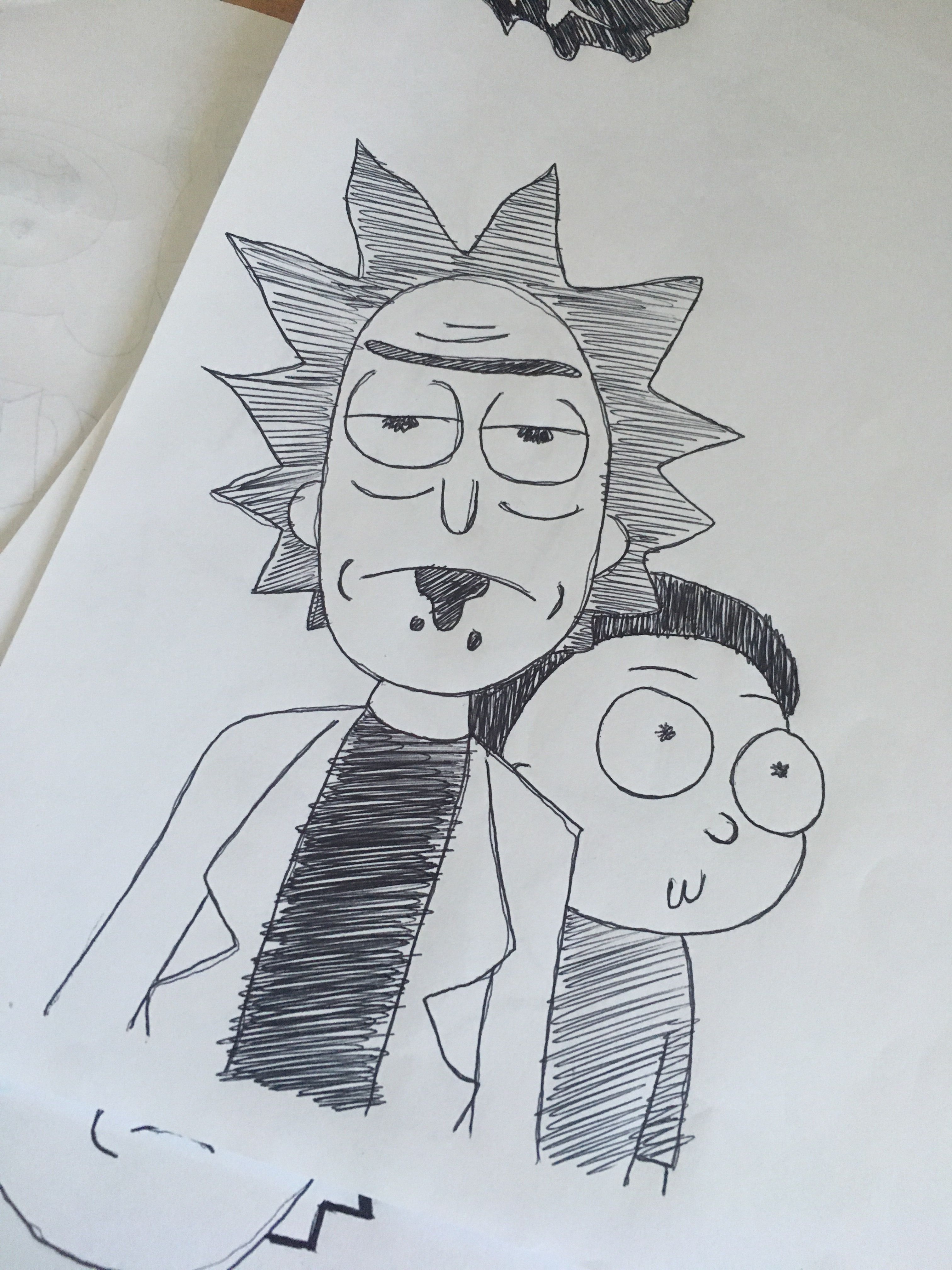 Trippy Pencil Rick And Morty Drawing ~ Drawing Easy