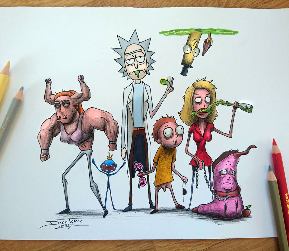 958x834 Creepyfied Rick And Morty Drawing - Rick And Morty Drawing