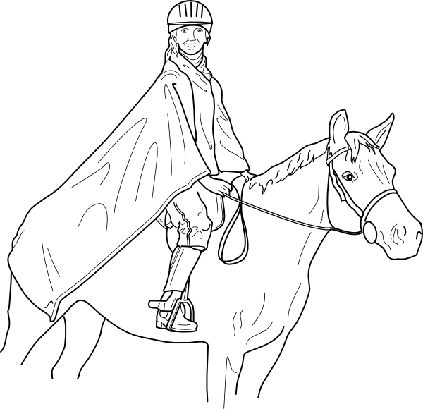 600x580 Horse Rider Clip Art - Riding A Horse Drawing