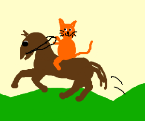 300x250 cat riding a horse drawing - Riding A Horse Drawing