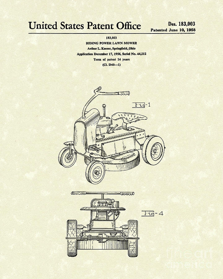 720x900 riding power lawn mower patent art drawing - Riding Lawn Mower Drawing
