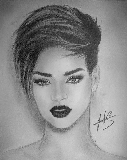 500x633 Rihanna Drawing Discovered - Rihanna Drawing