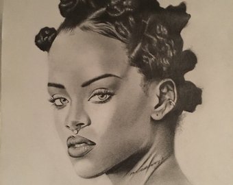 340x270 Rihanna Drawing Etsy - Rihanna Drawing