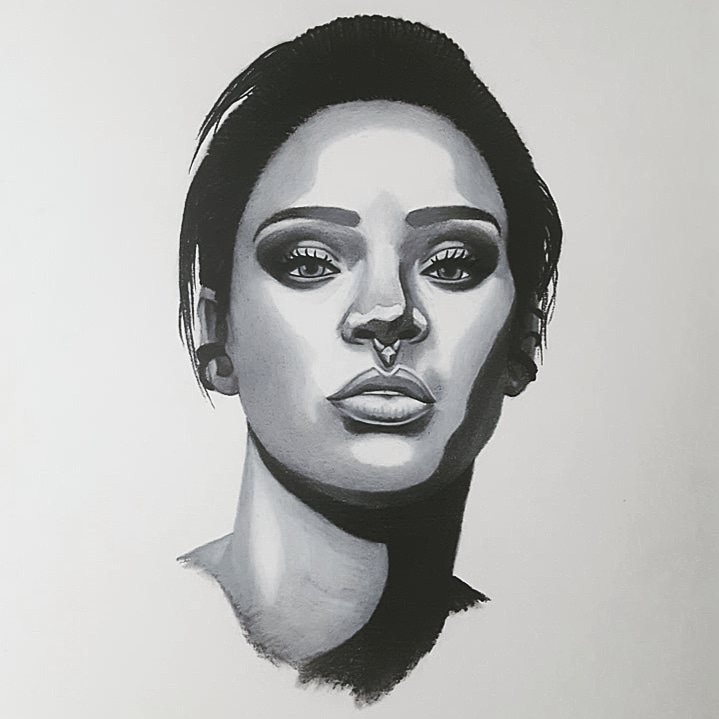 719x719 Rihanna Portrait Drawing - Rihanna Drawing