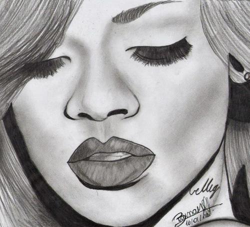 500x454 Discovered - Rihanna Drawing
