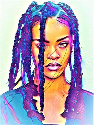 375x500 Rihanna Abstract Drawing Print Poster Hand Drawn Pop - Rihanna Drawing