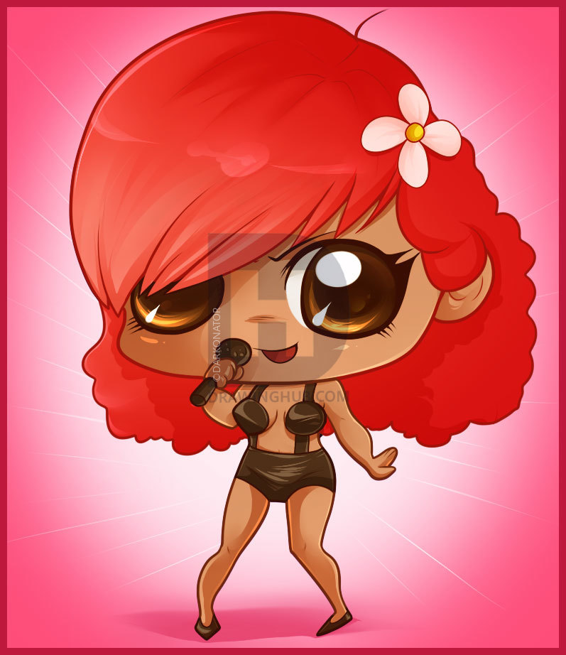 797x922 How To Draw Chibi Rihanna, Step - Rihanna Drawing Step By Step