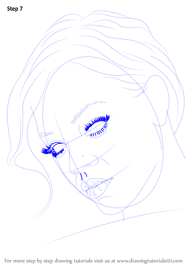 598x844 Learn How To Draw Rihanna - Rihanna Drawing Step By Step