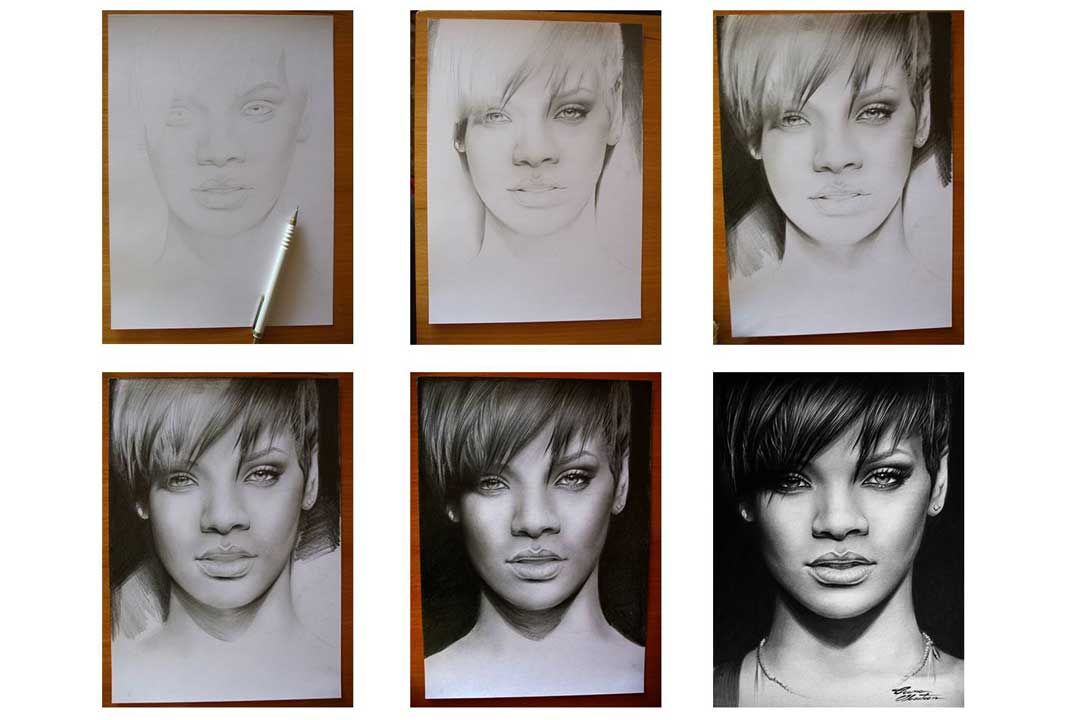 1080x720 Rihanna - Rihanna Drawing Step By Step