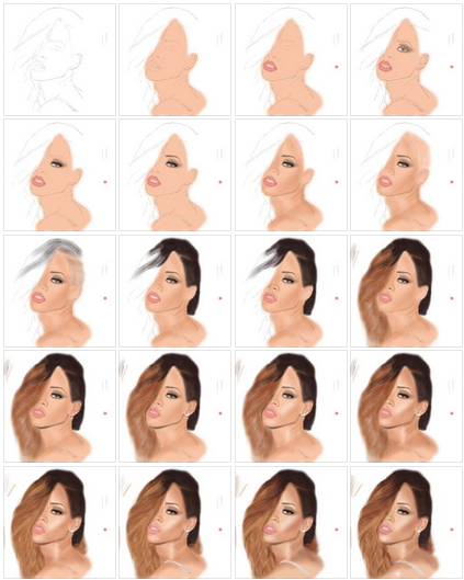 423x529 Rihanna Portrait Drawing Fenja Van Em - Rihanna Drawing Step By Step