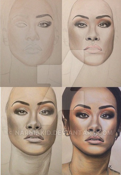 400x579 Rihanna Step - Rihanna Drawing Step By Step