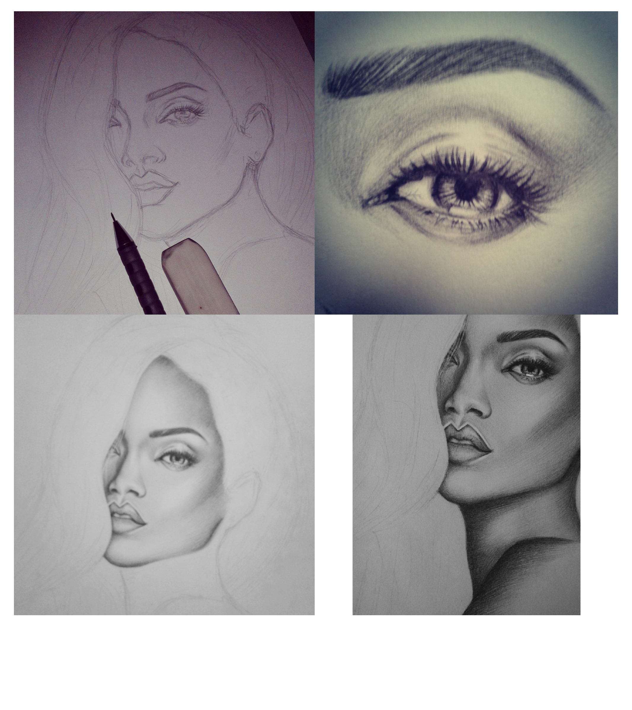 2133x2397 instagram step - Rihanna Drawing Step By Step