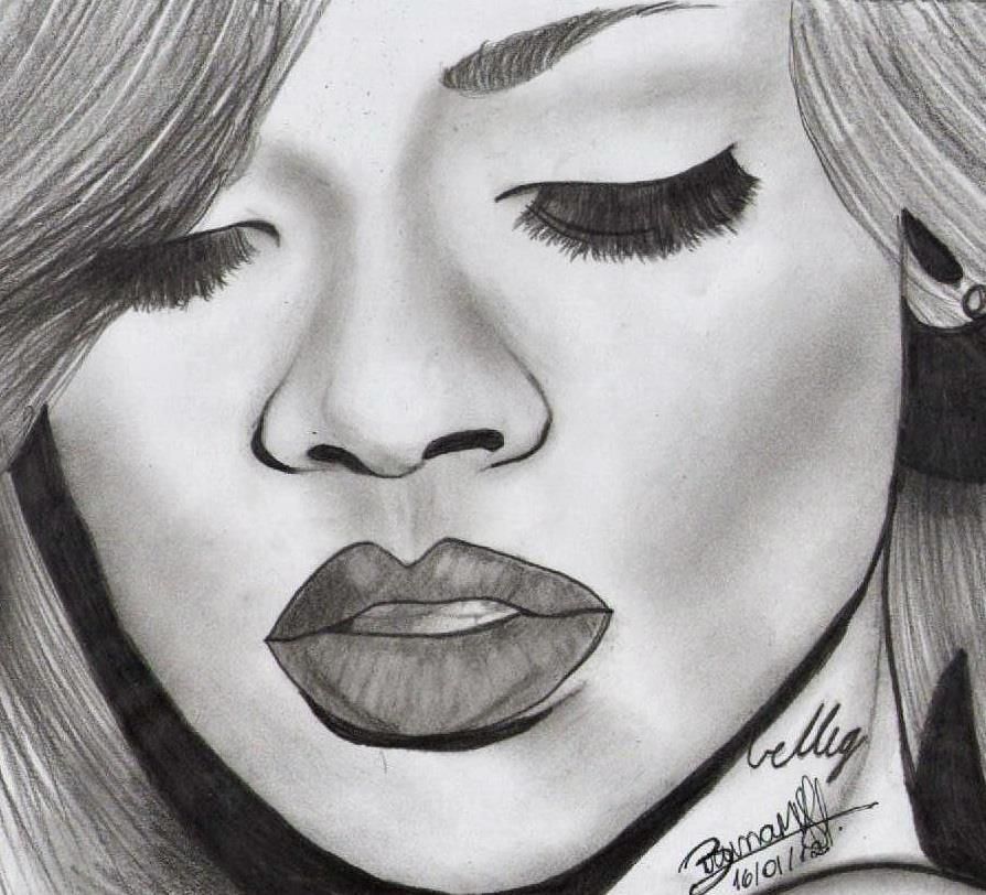 Rihanna Drawing Step By Step at Explore collection