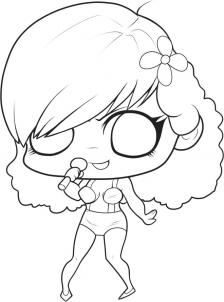 224x302 Draw Chibi Rihanna, Step - Rihanna Drawing Step By Step