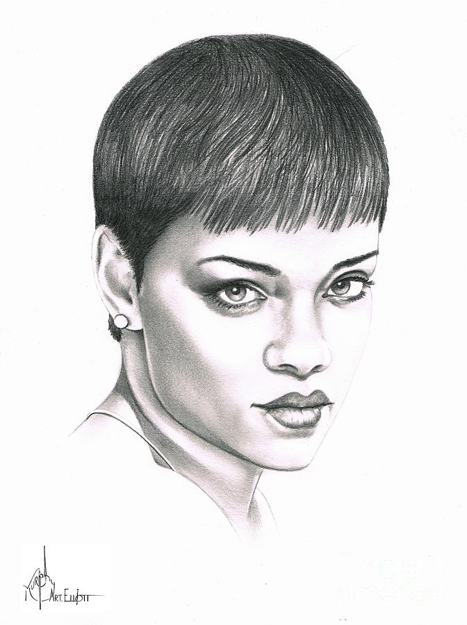 672x900 Rihanna Drawings Fine Art America - Rihanna Sketch Drawing